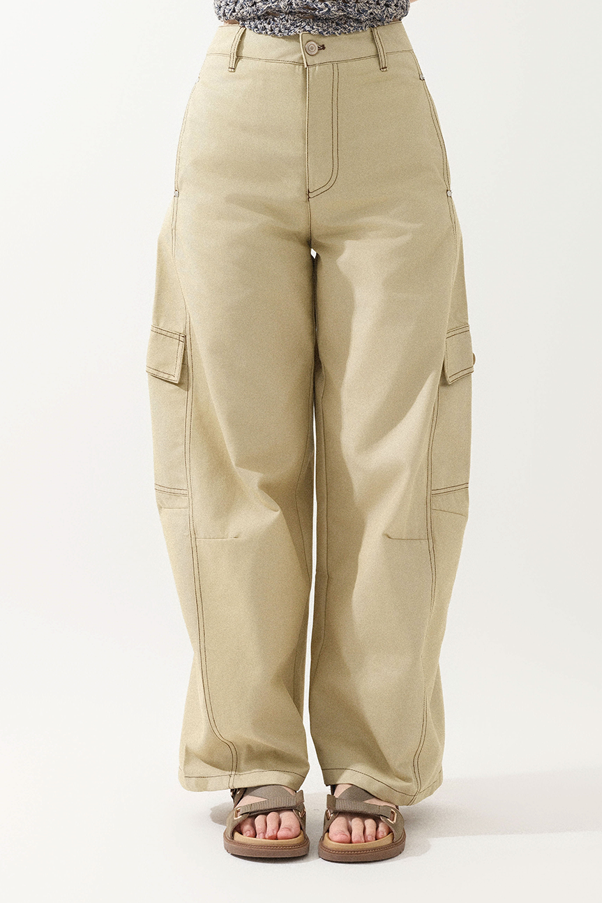 撞色線軍袋斜褲 (^現貨款式）