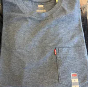 [S] LEVIS BLUE CLASSIC POCKET T-SHIRT, 193420337-BLUE (SLE29)