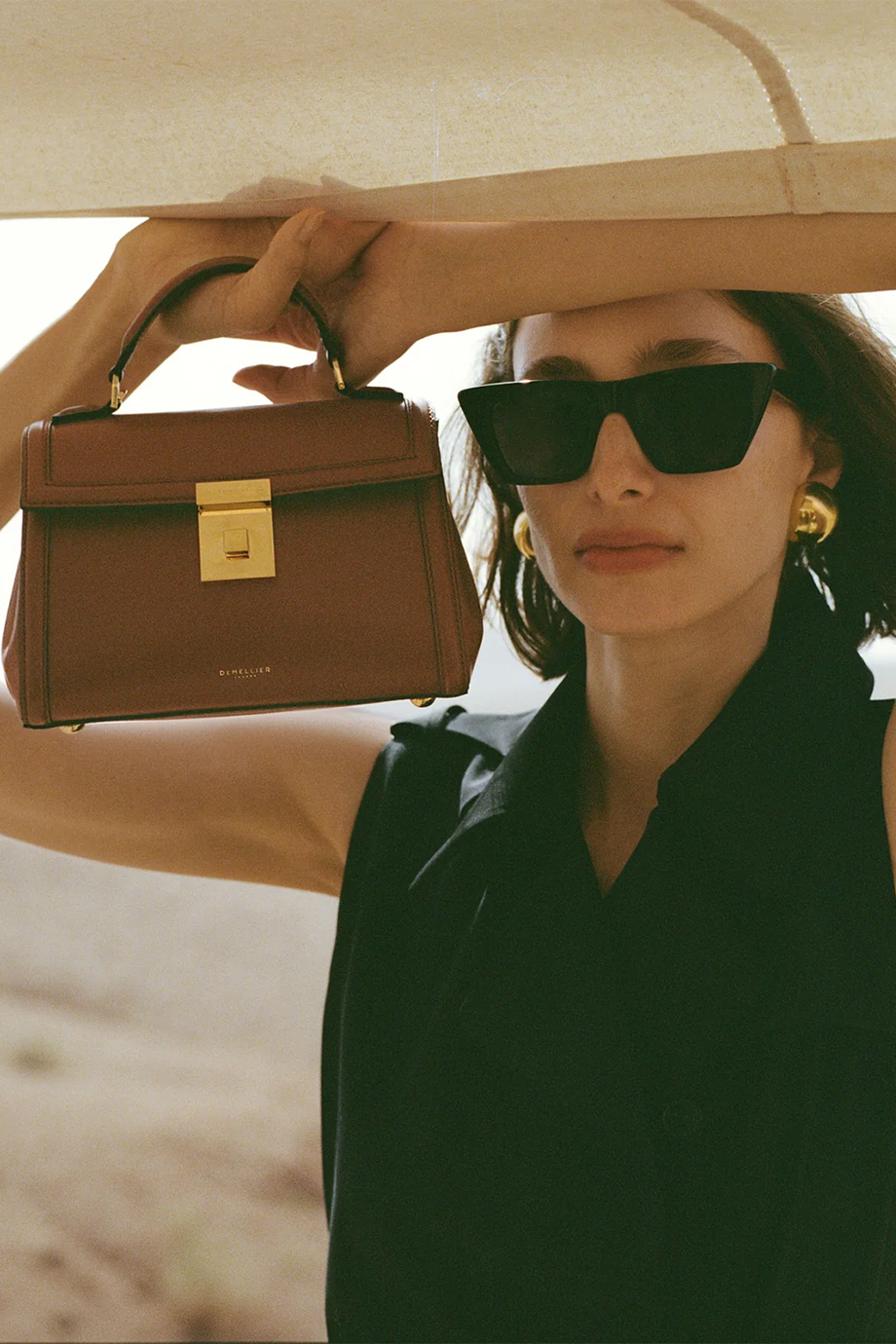 DeMellier｜PARIS 真皮飾邊梯形手拿包