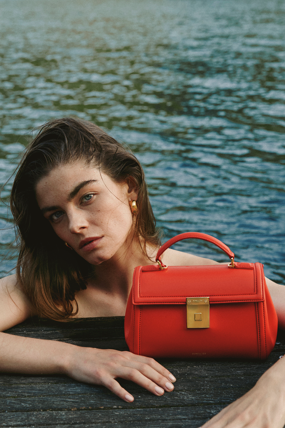 DeMellier｜PARIS 真皮飾邊梯形手拿包