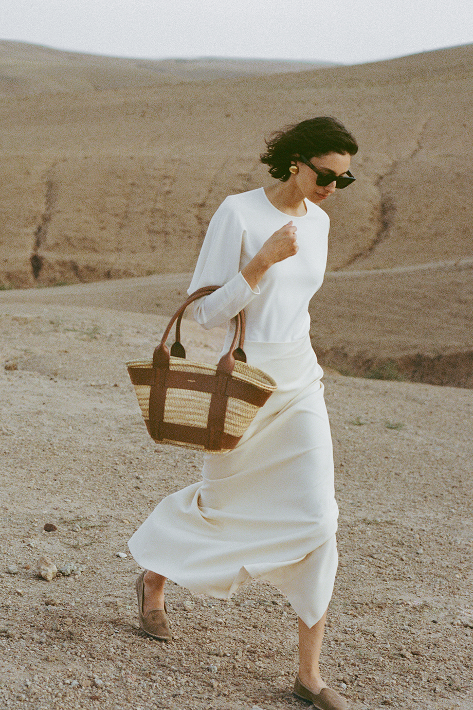 DeMellier｜SANTORINI 真皮藤編托特包