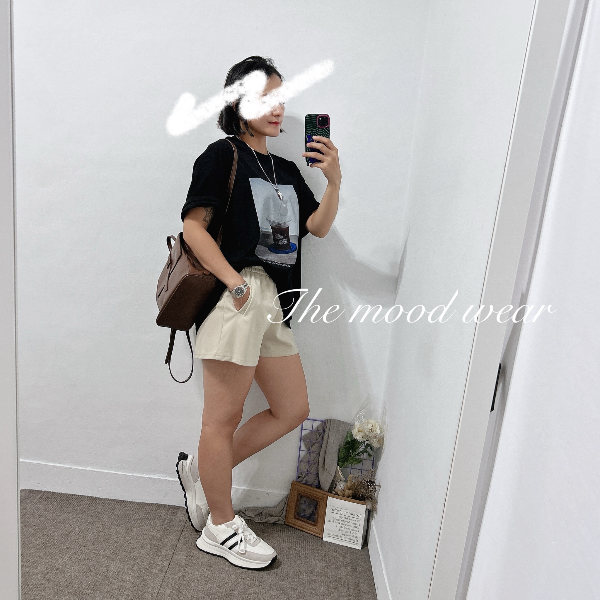 挺版個性美式照片Ｔ 長版短Ｔ (深鐵/黑色/白色)