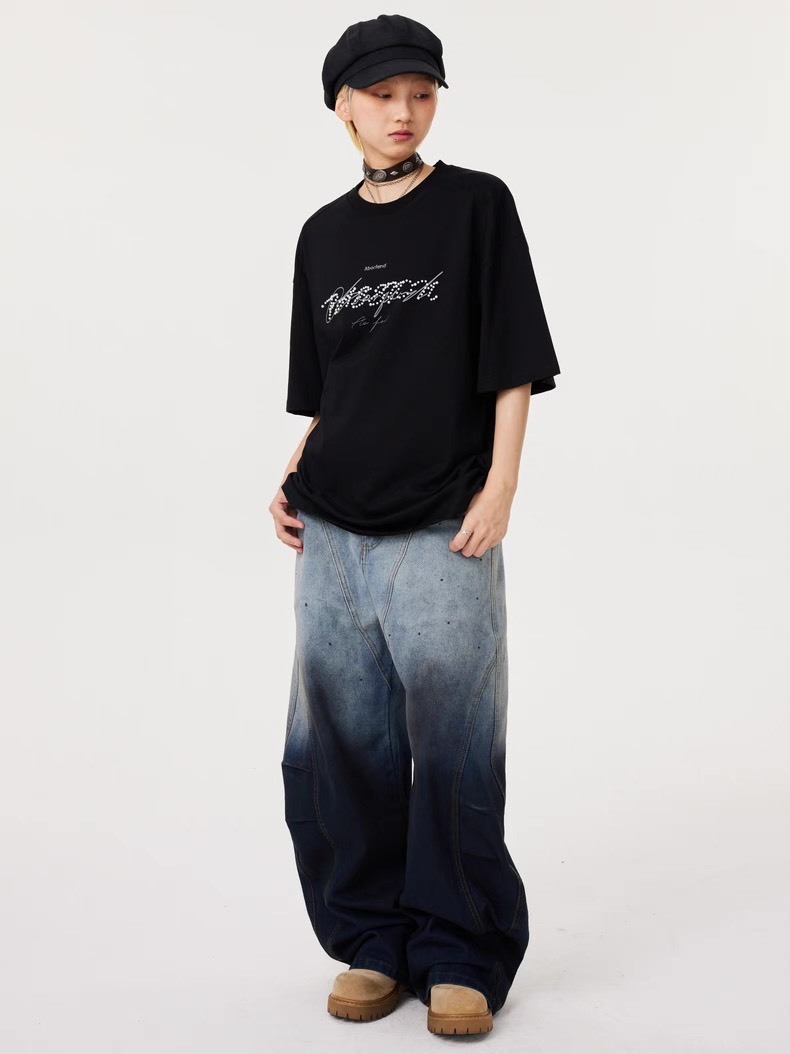 【6月新品 預購】 高街 字母 珍珠 印花短袖 BF-B19