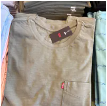 [S] LEVIS GREEN CLASSIC POCKET T-SHIRT, 193420366-GREEN (SLE30)