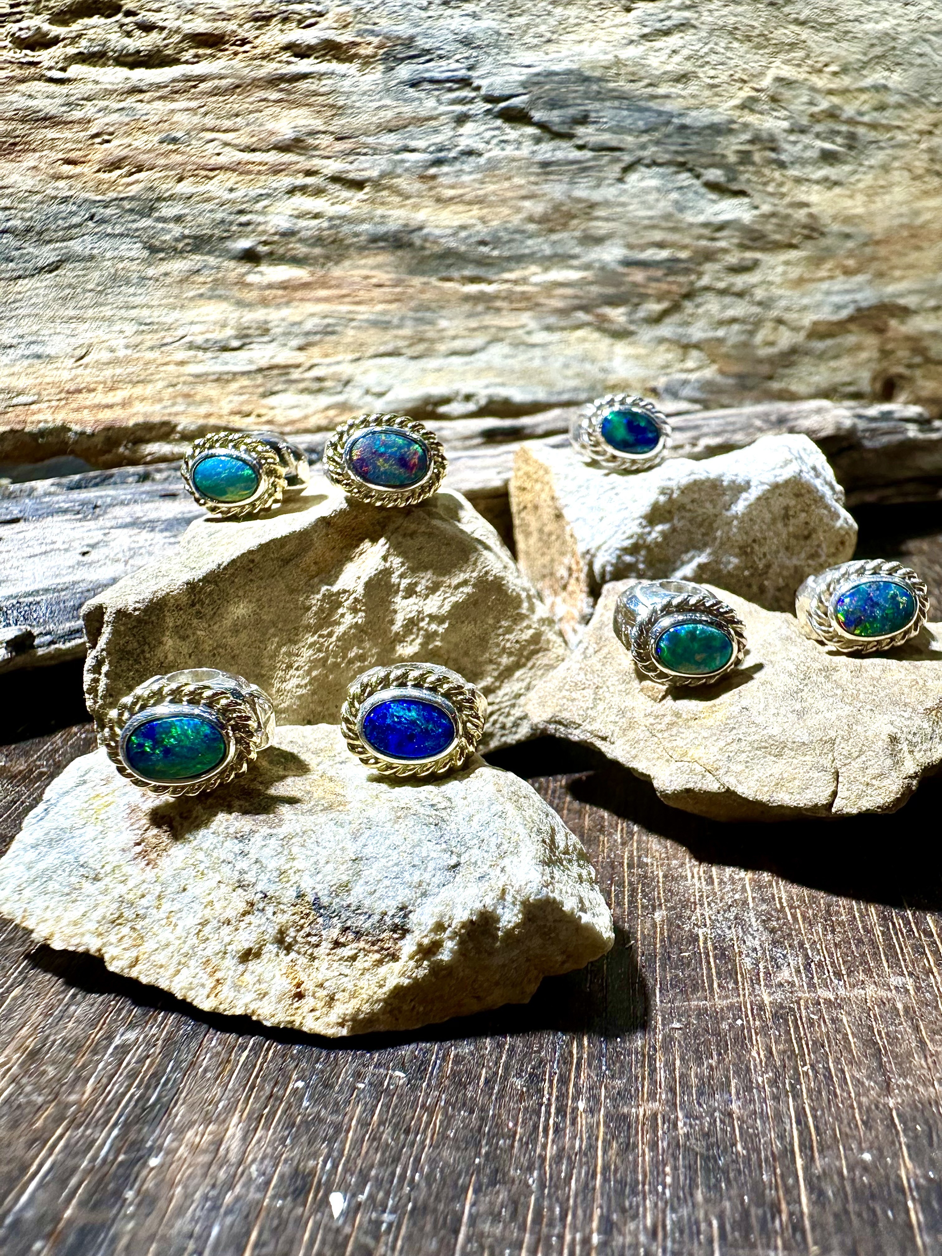 Black Venom Jewelry- Freedom & Prayer 純銀閃電銀珠鑲澳洲蛋白石