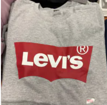[S] LEVIS GREY BATWING LOGO TSHIRT, 177830138-GREY (SLE32)