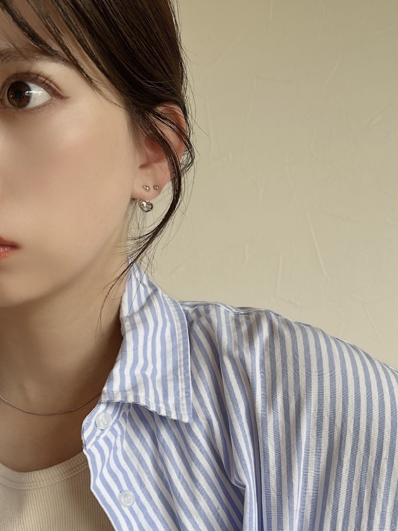 S925 heart charm pierce