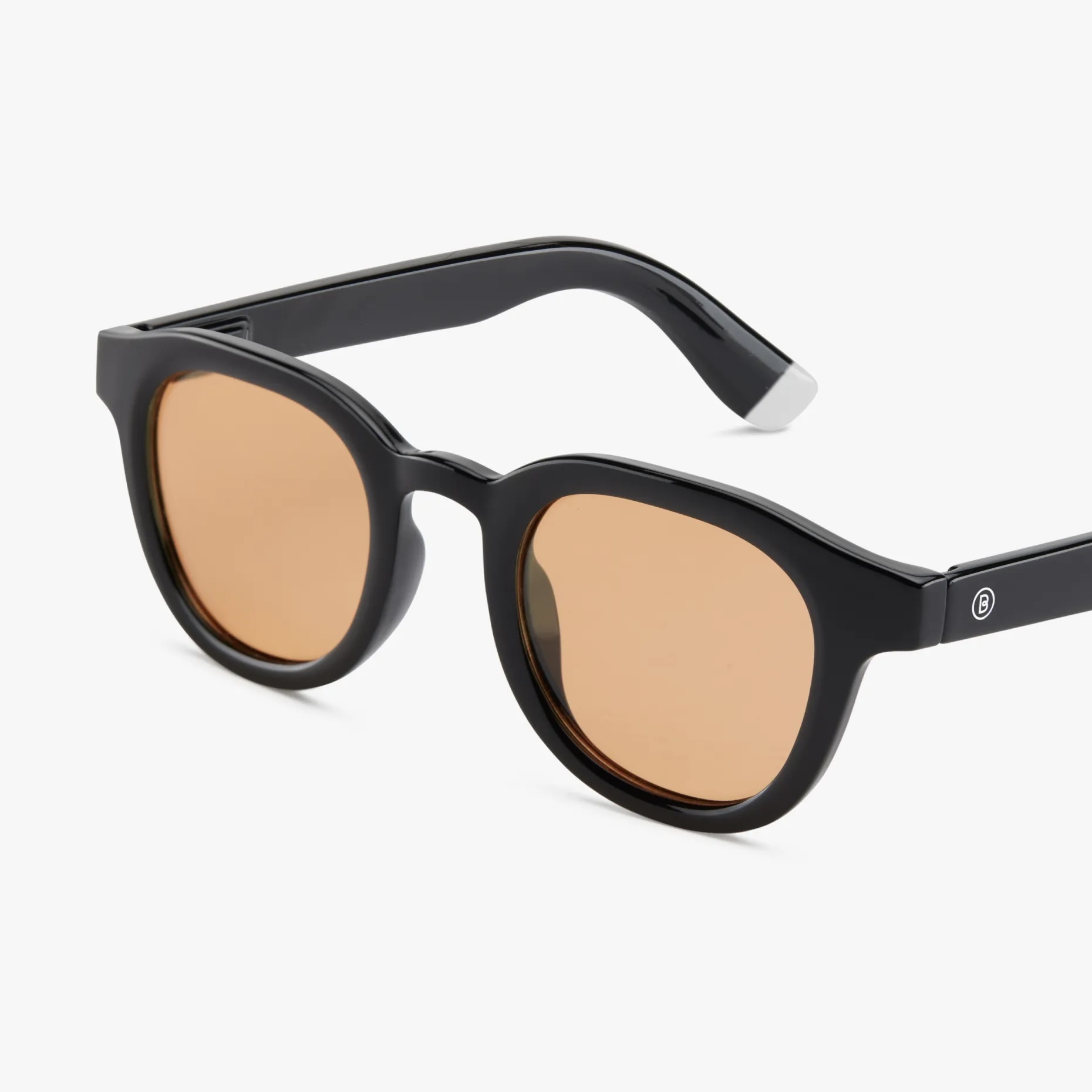 BARNER |  Andy - Black Noir Glossy Sunglasses (Orange Lens)