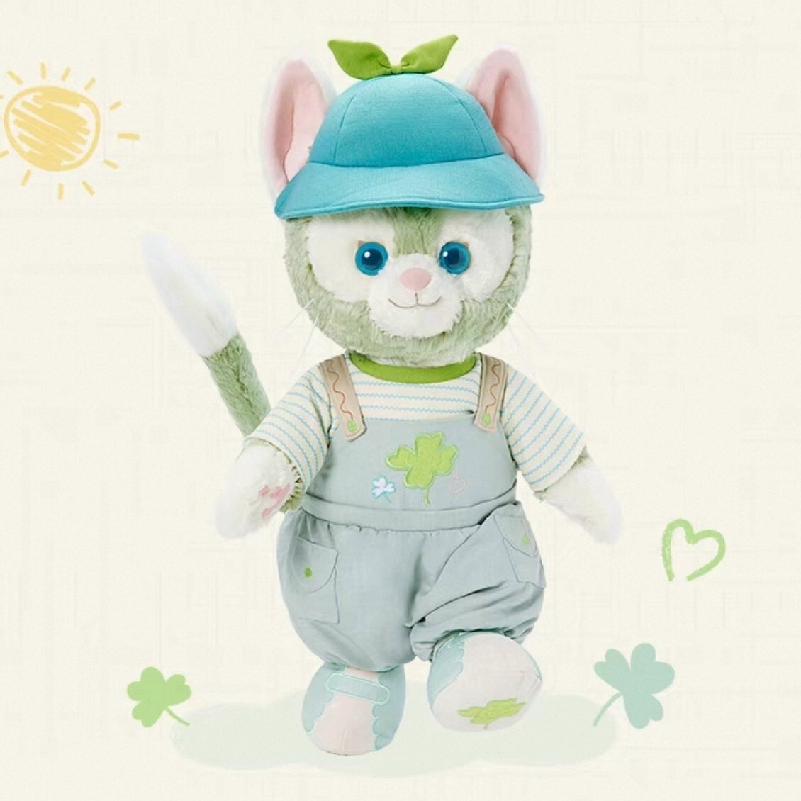 達菲 Duffy 與好友們 自然的色彩系列 傑拉托尼 畫家貓 Gelatoni M號 娃娃 玩偶 -上海迪士尼樂園