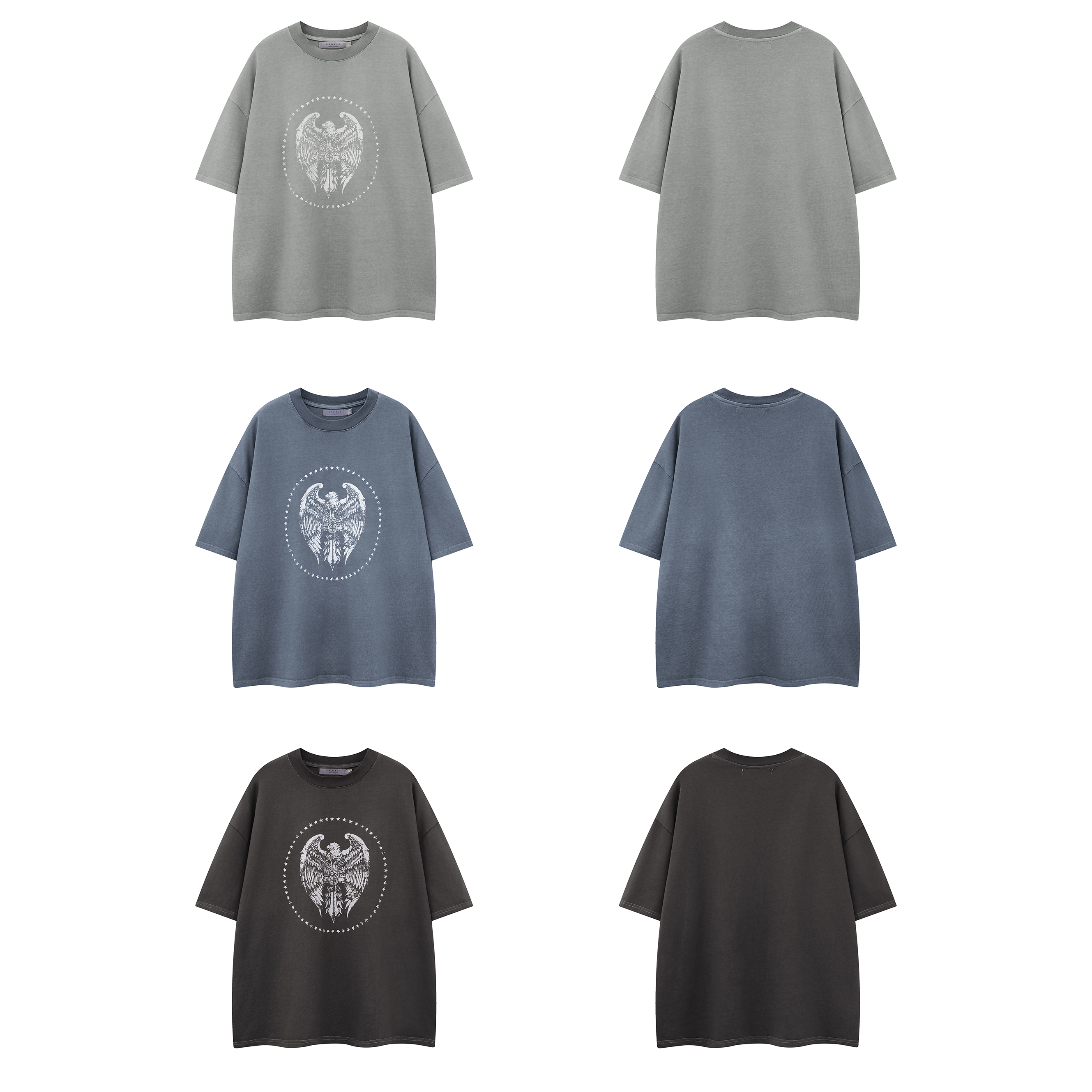 《S.V》BOXY展翅老鷹水洗短T