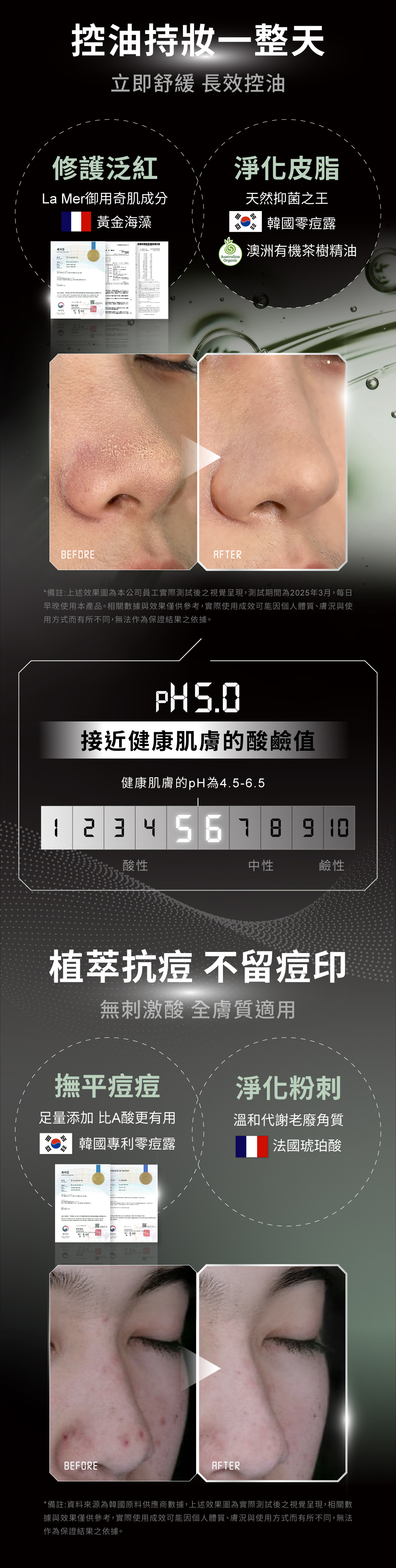 La Mer御用黃金海藻修護泛紅+法國琥珀酸淨化粉刺,立即舒緩、控油持妝一整天