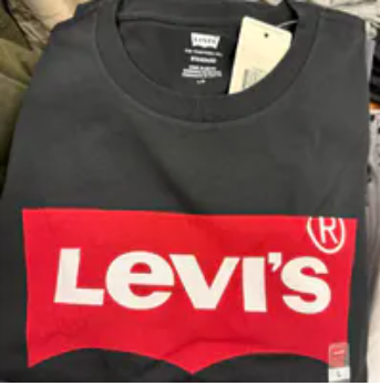 [S] LEVIS BLACK ORIGINAL HOUSEMARK TSHIRT, 177830137-BLACK (SLE38)