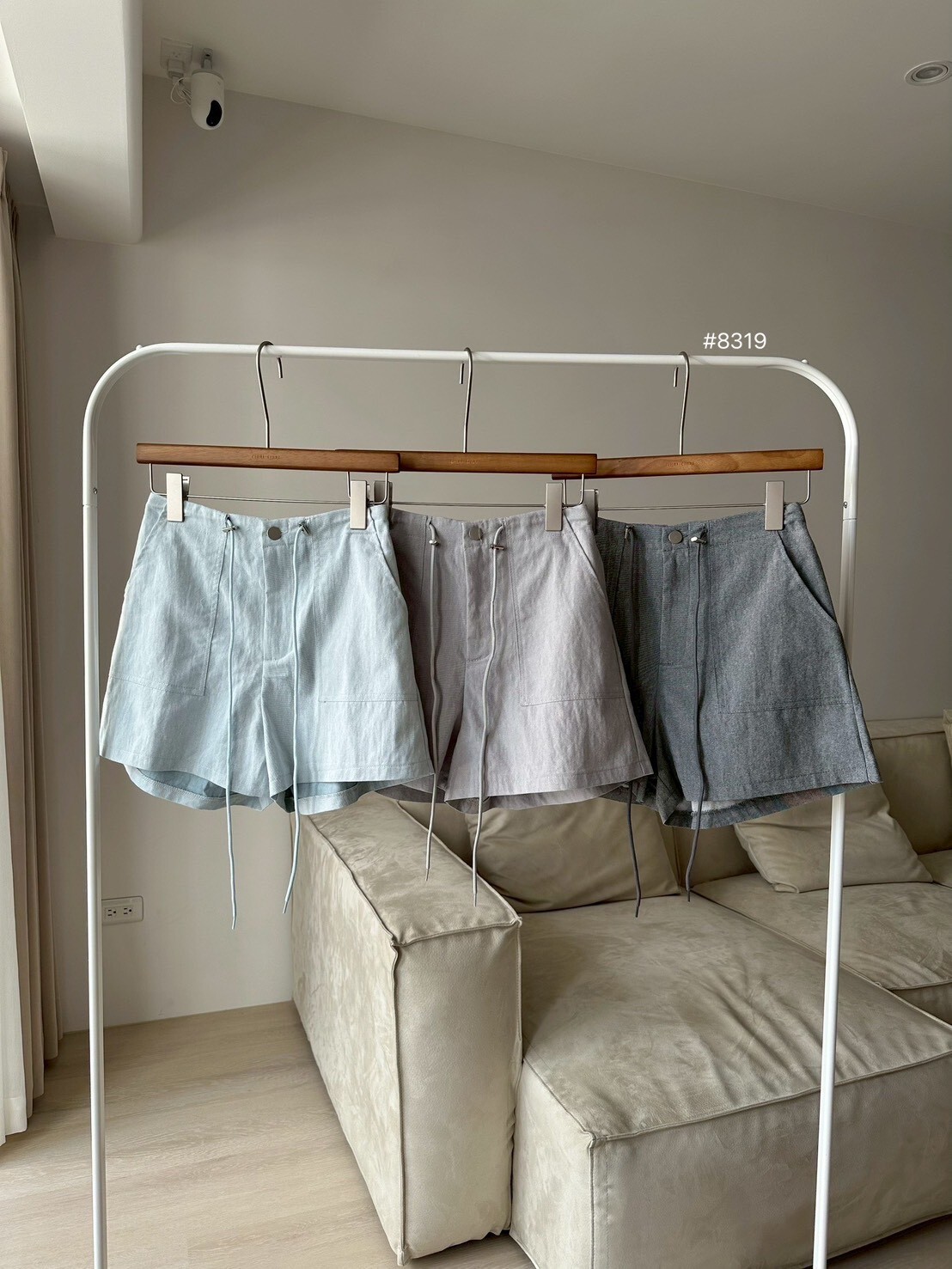 大口袋水洗抽繩褲 8319