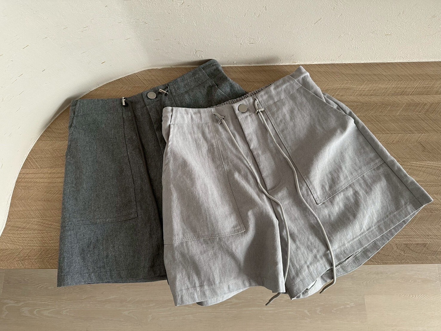 大口袋水洗抽繩褲 8319