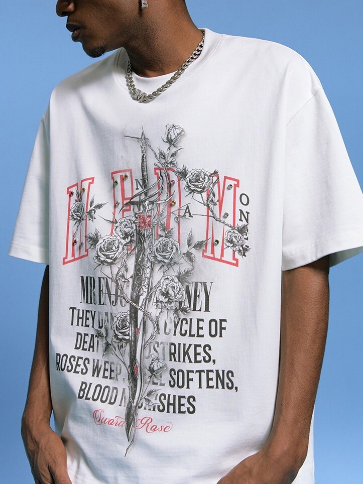 MEDM 玫瑰之劍 彩鑽 短袖 T