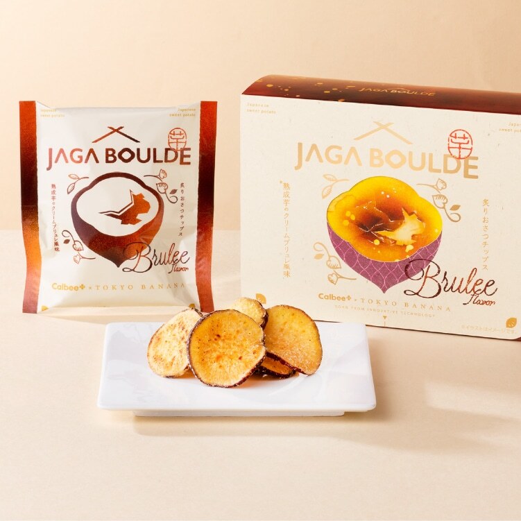 Calbee PLUS x Tokyo Banana 焦糖布丁味灸燒熟成紅薯片
