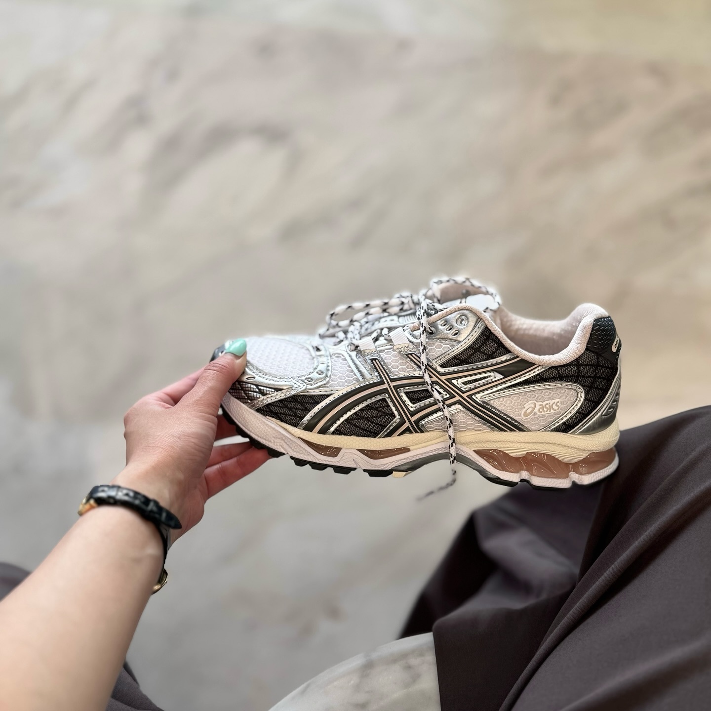 Asics Gel-Nimbus 10.1 Piedmont Grey 蕾絲微光腮紅 銀黑 復古鞋 1203A543-104