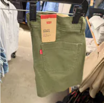 [S] LEVIS GREEN UTILITY WOMENS SHORT, A75420001-GREEN (SLE46)