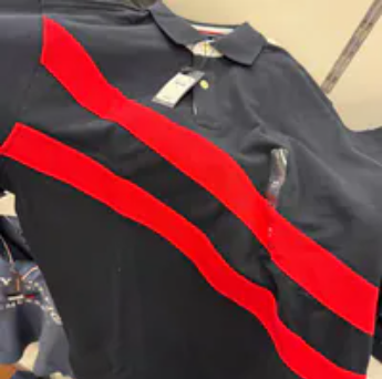 [S] TOMMY HILFIGER NAVY REGULAR FIT BANNER STRIPE POLO, 78JB762-410 (STH1282)