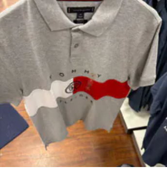 [S] TOMMY HILFIGER LIGHT GREY REGULAR FIT FLAG STRIPE POLO, XM04201-021 (STH1284)