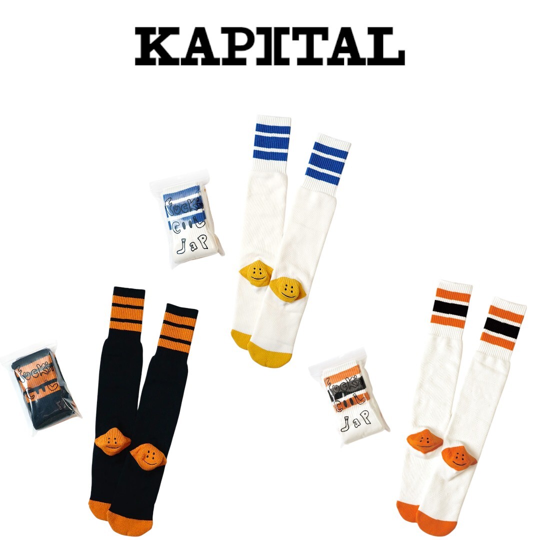 2025SS KAPITAL 144 HAPPY HEEL EK-1306 刺繡 笑臉 襪子 長襪 現貨