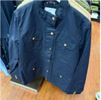 [S] TOMMY HILFIGER NAVY WAXED UTILITY JACKET, 76J5520-410 (STH1292)