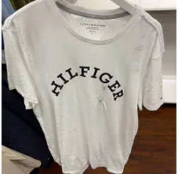 [S] TOMMY HILFIGER OPTIC WHITE HILFIGER ARCH LOGO THIRT, XM03817-100 (STH1296)