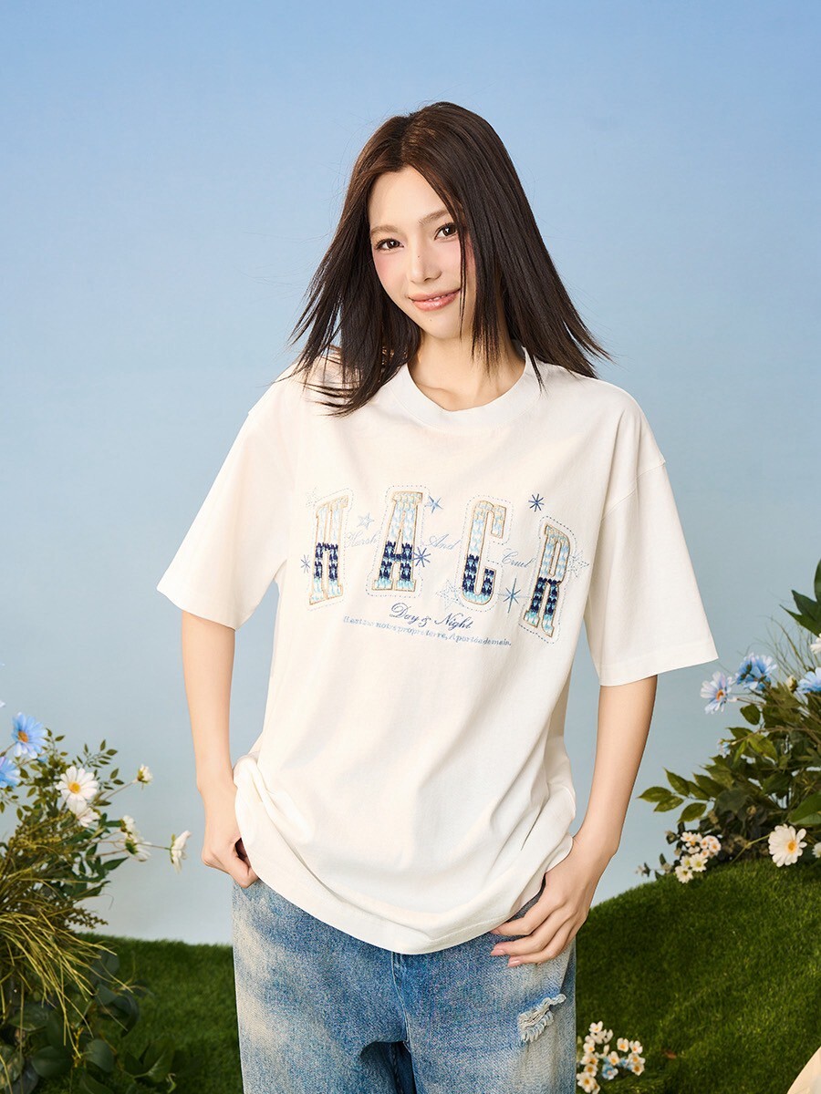 harsh and cruel 2025SS 漸變編織 貼布刺繡 短袖