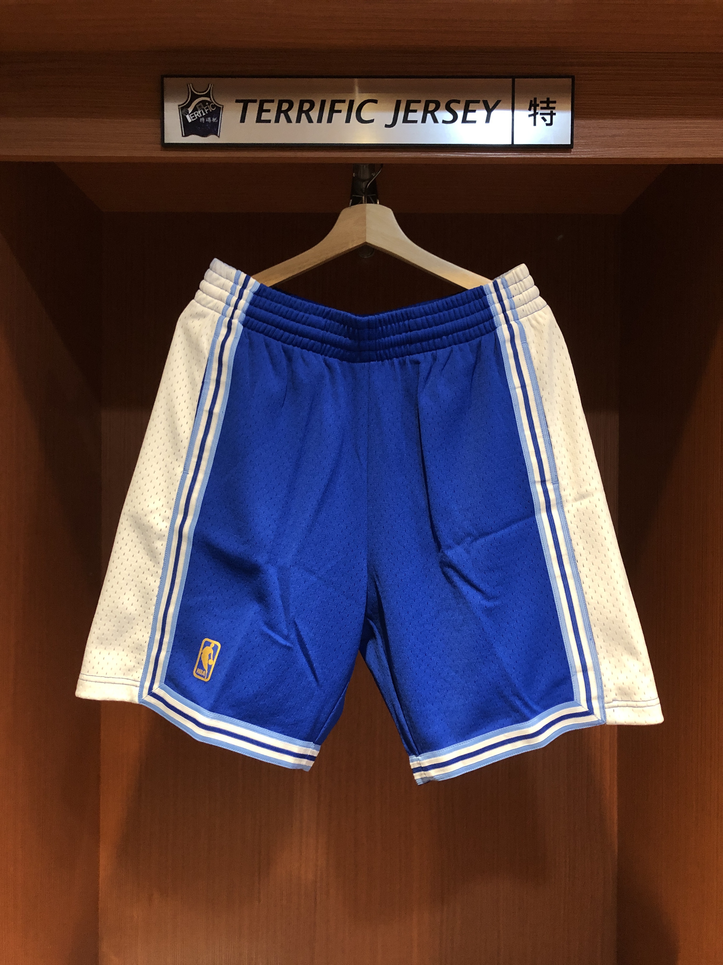 NBA球褲 Los Angeles Lakers 洛杉磯湖人草寫藍 M&N Swingman Shorts 球迷版 有口袋 全新