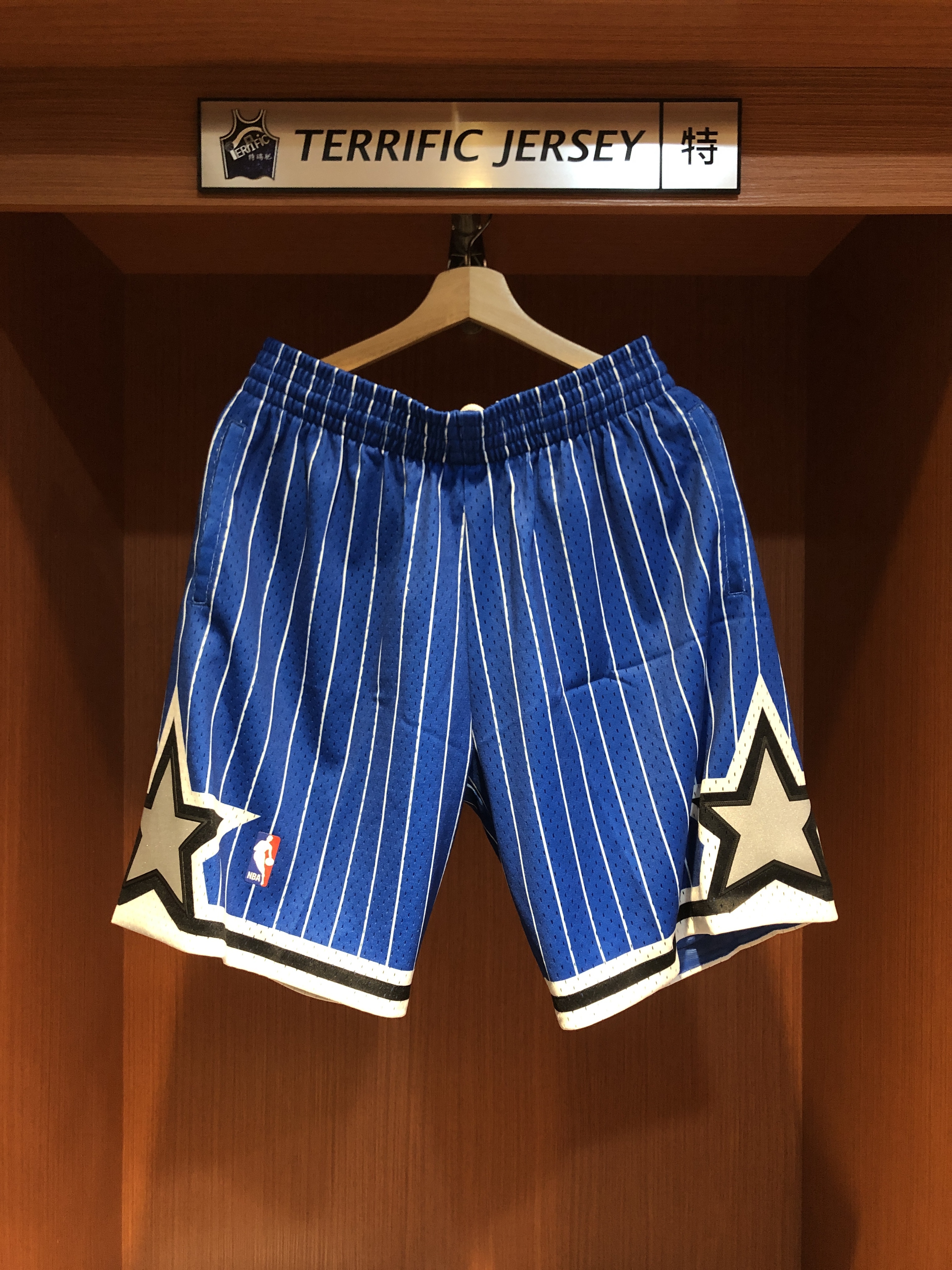 NBA球褲 Orlando Magic 奧蘭多魔術藍條紋 M&N Swingman Shorts 球迷版 有口袋 全新