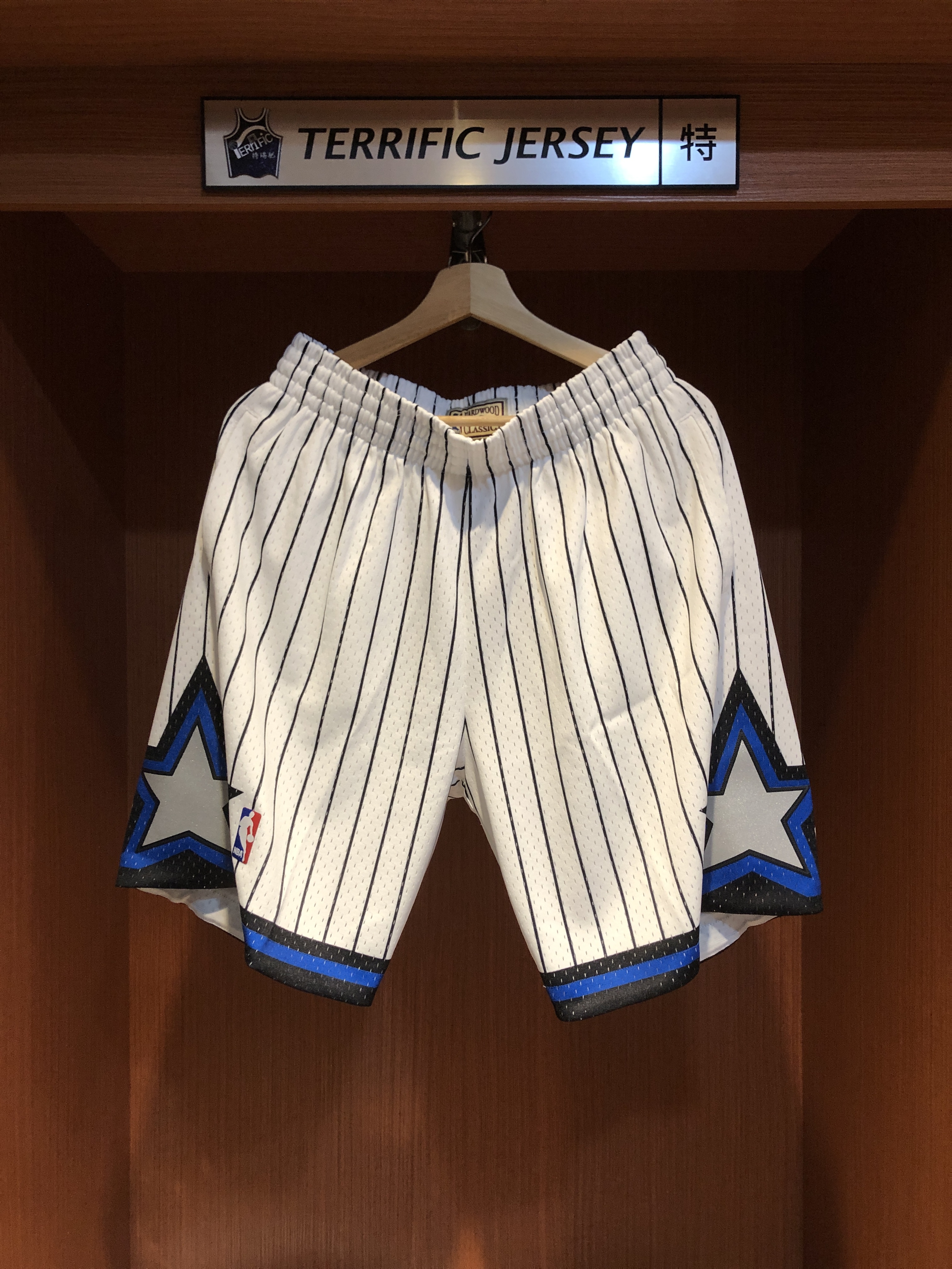 NBA球褲 Orlando Magic 奧蘭多魔術白條紋 M&N Swingman Shorts 球迷版 有口袋 全新