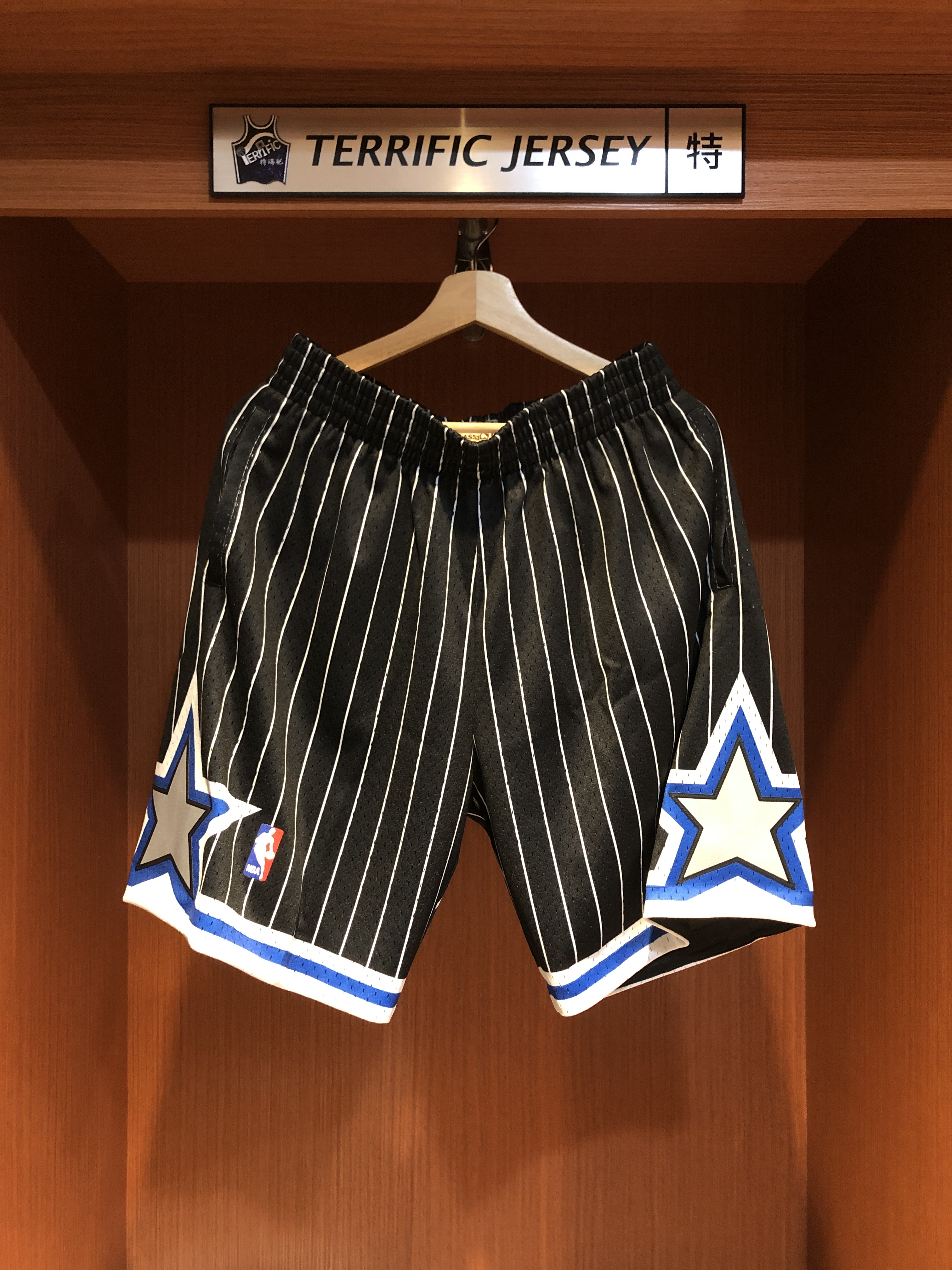 NBA球褲 Orlando Magic 奧蘭多魔術黑條紋 M&N Swingman Shorts 球迷版 有口袋 全新