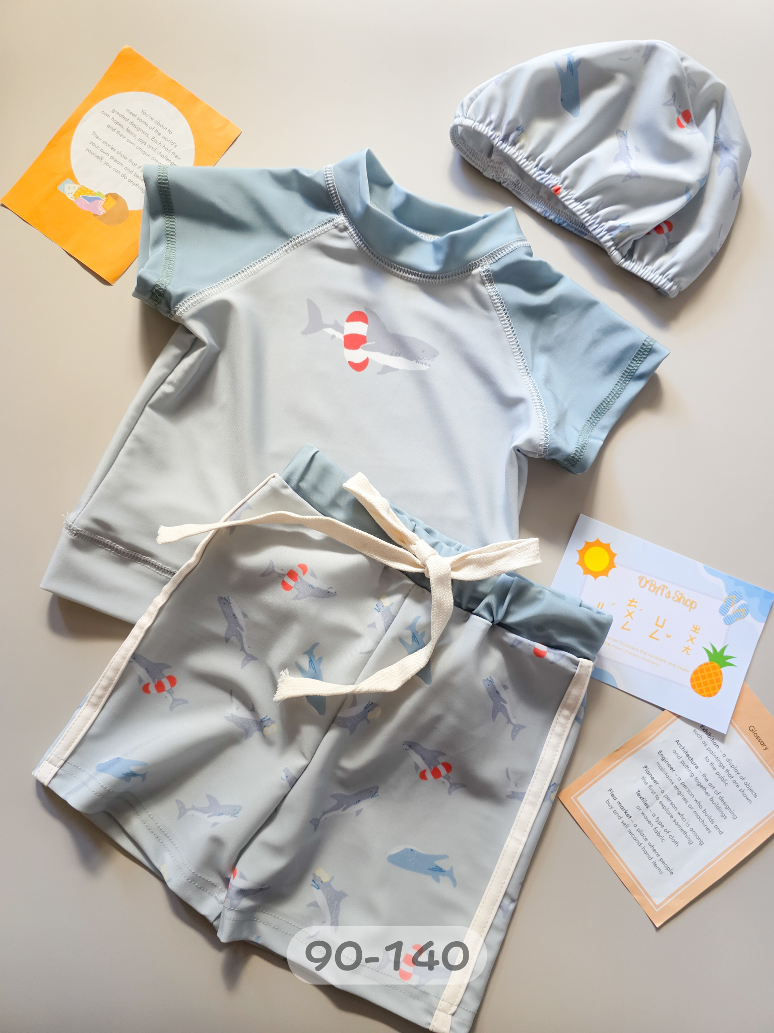 泳圈鯊魚 泳裝3件組