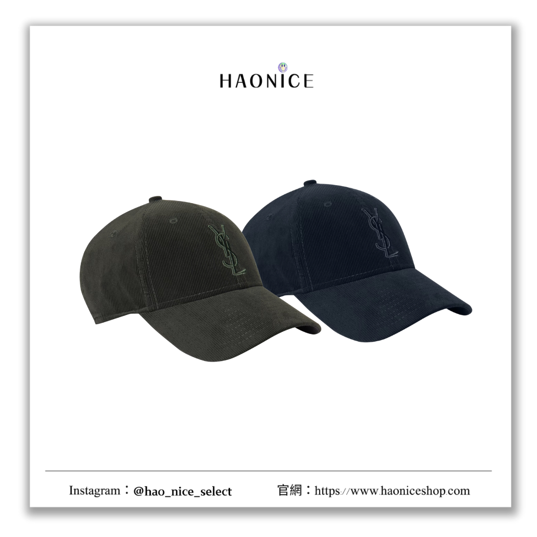 【HAO NICE】100%正品 YSL × NEW ERA 潮流精品🔥聯名款經典刺繡LOGO燈芯絨棒球帽 帽子