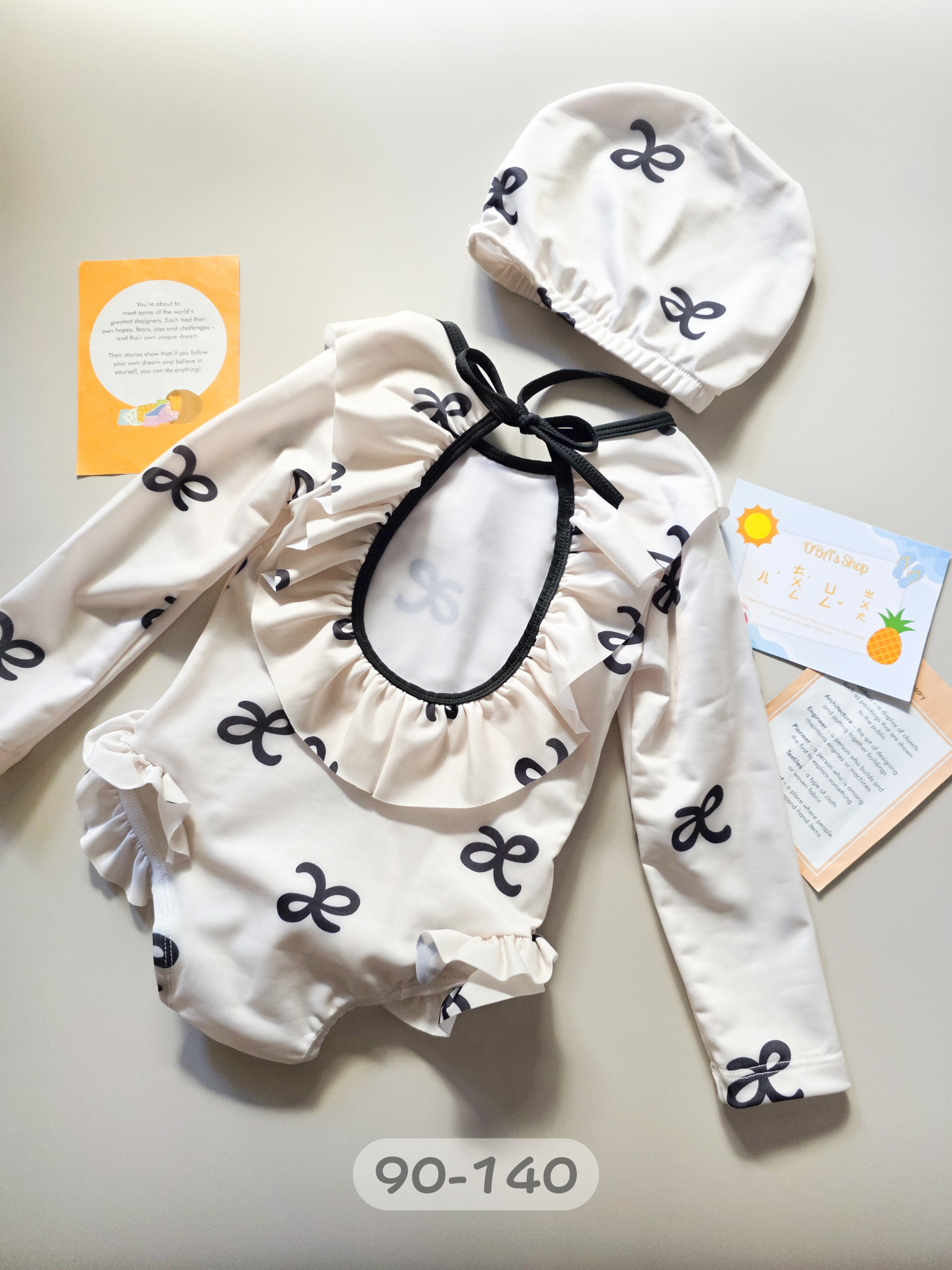 蝴蝶飛飛 長袖連身泳衣2件組