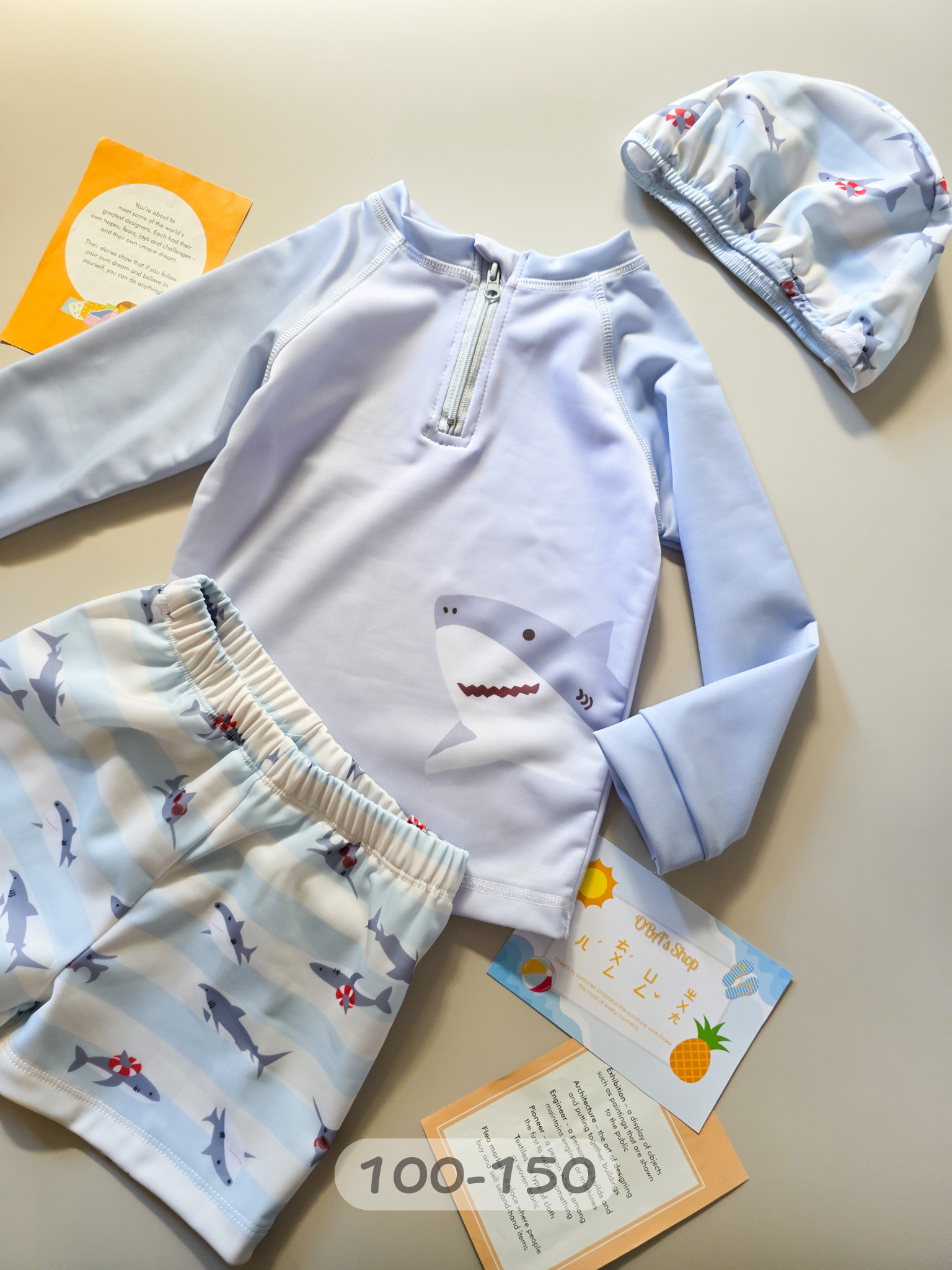 探頭鯊魚 長袖泳裝3件組