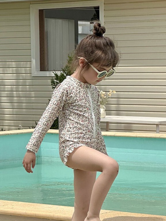 花苞叢林 長袖泳裝2件組