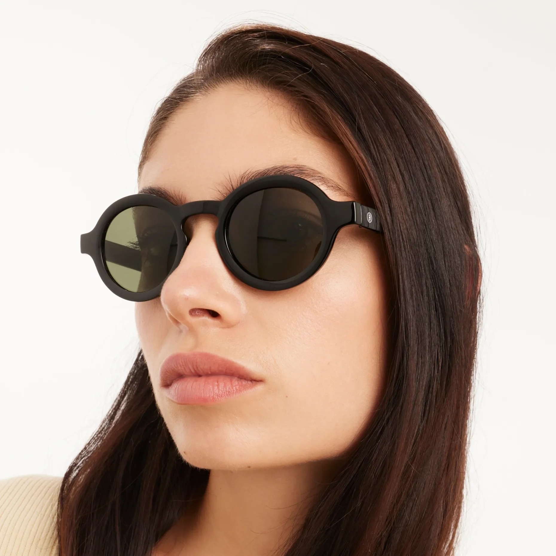 BARNER | Charles - Black Noir Glossy Sunglasses (Green Lens)