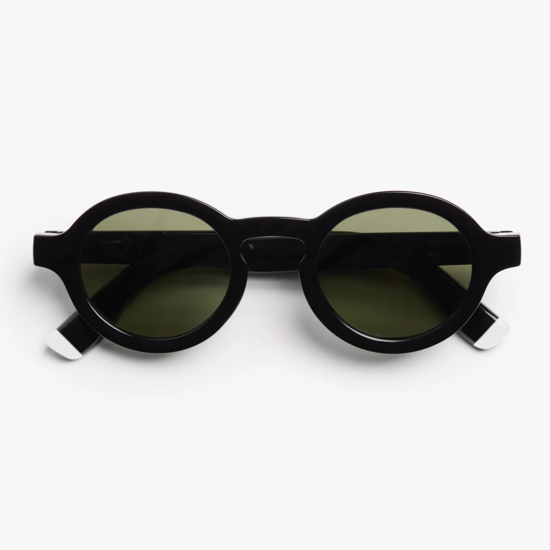 BARNER | Charles - Black Noir Glossy Sunglasses (Green Lens)