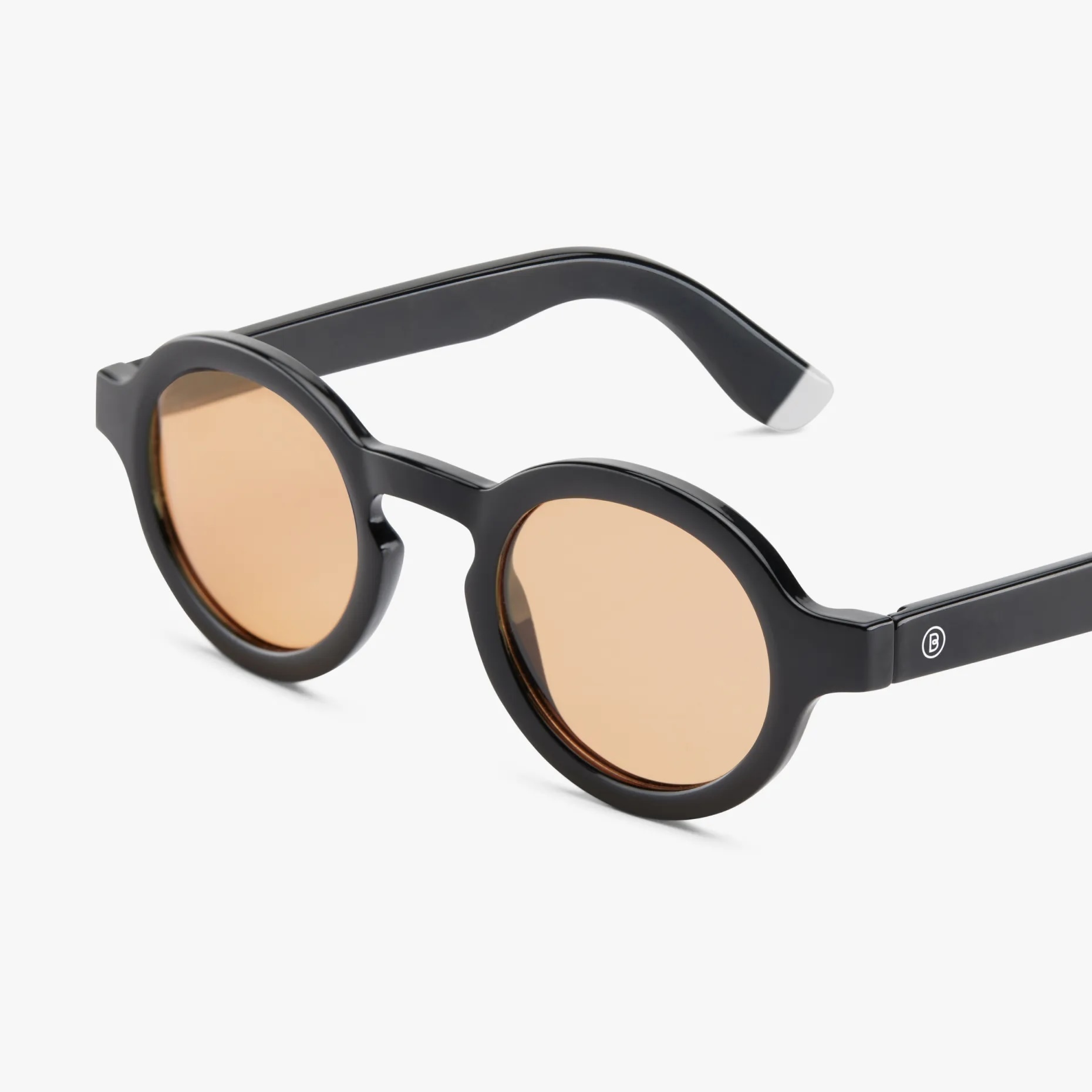 BARNER | Charles - Black Noir Glossy Sunglasses (Orange Lens)