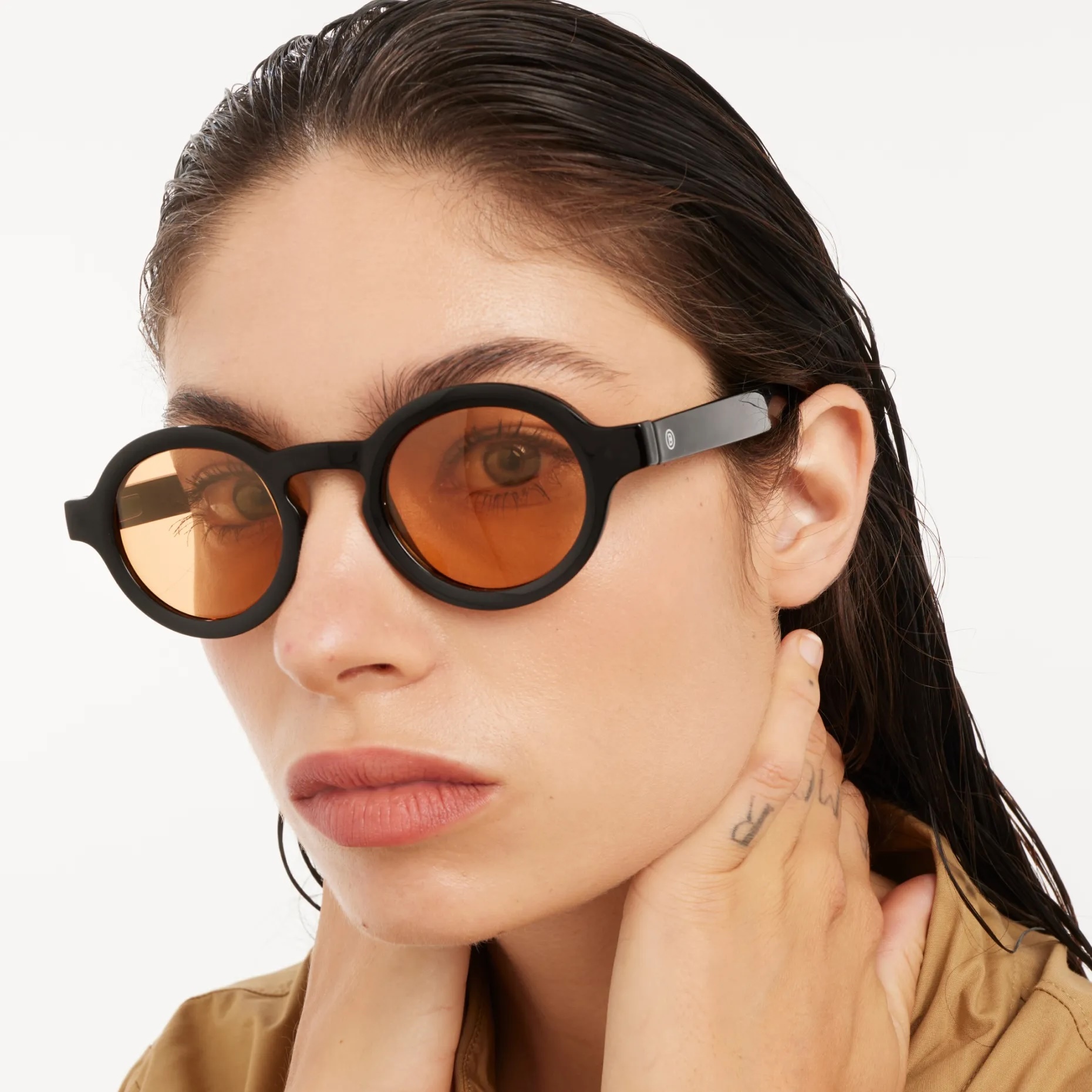 BARNER | Charles - Black Noir Glossy Sunglasses (Orange Lens)