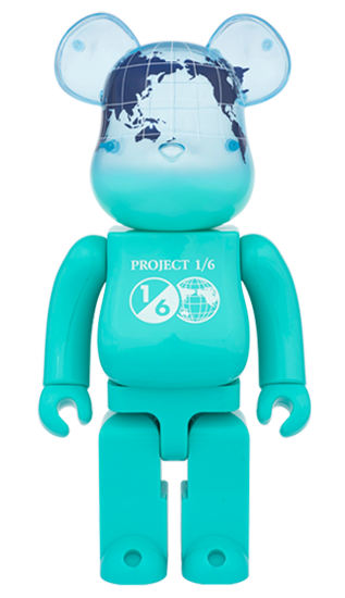 BEARBRICK EARTH (OCEAN BLUE) 400%
