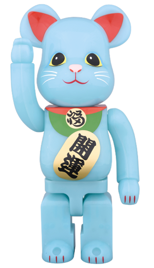 BEARBRICK 招き猫 青蓄光 夜光藍 招財貓 400%