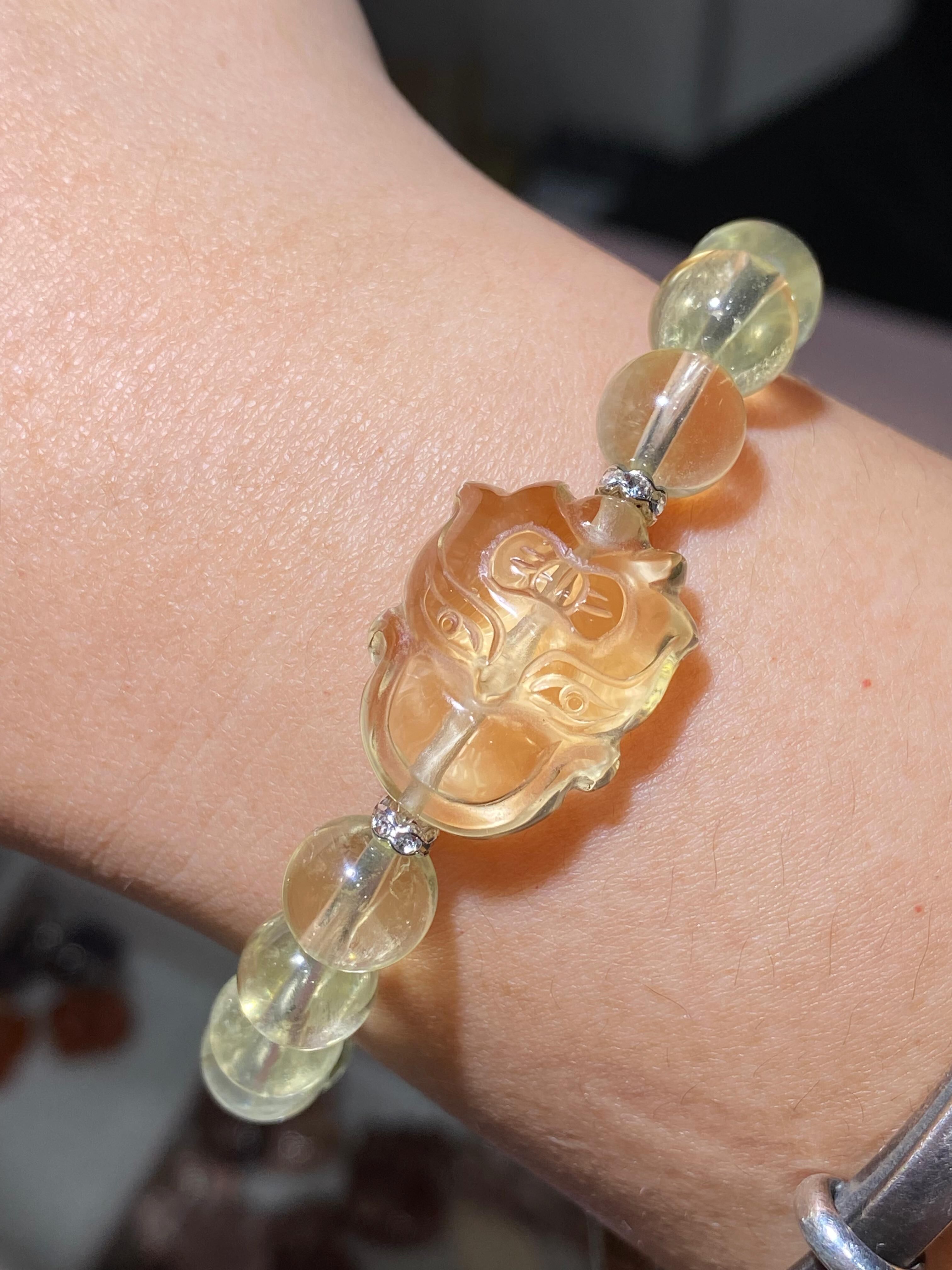 9-9.3MM黃水晶小狐仙手狐