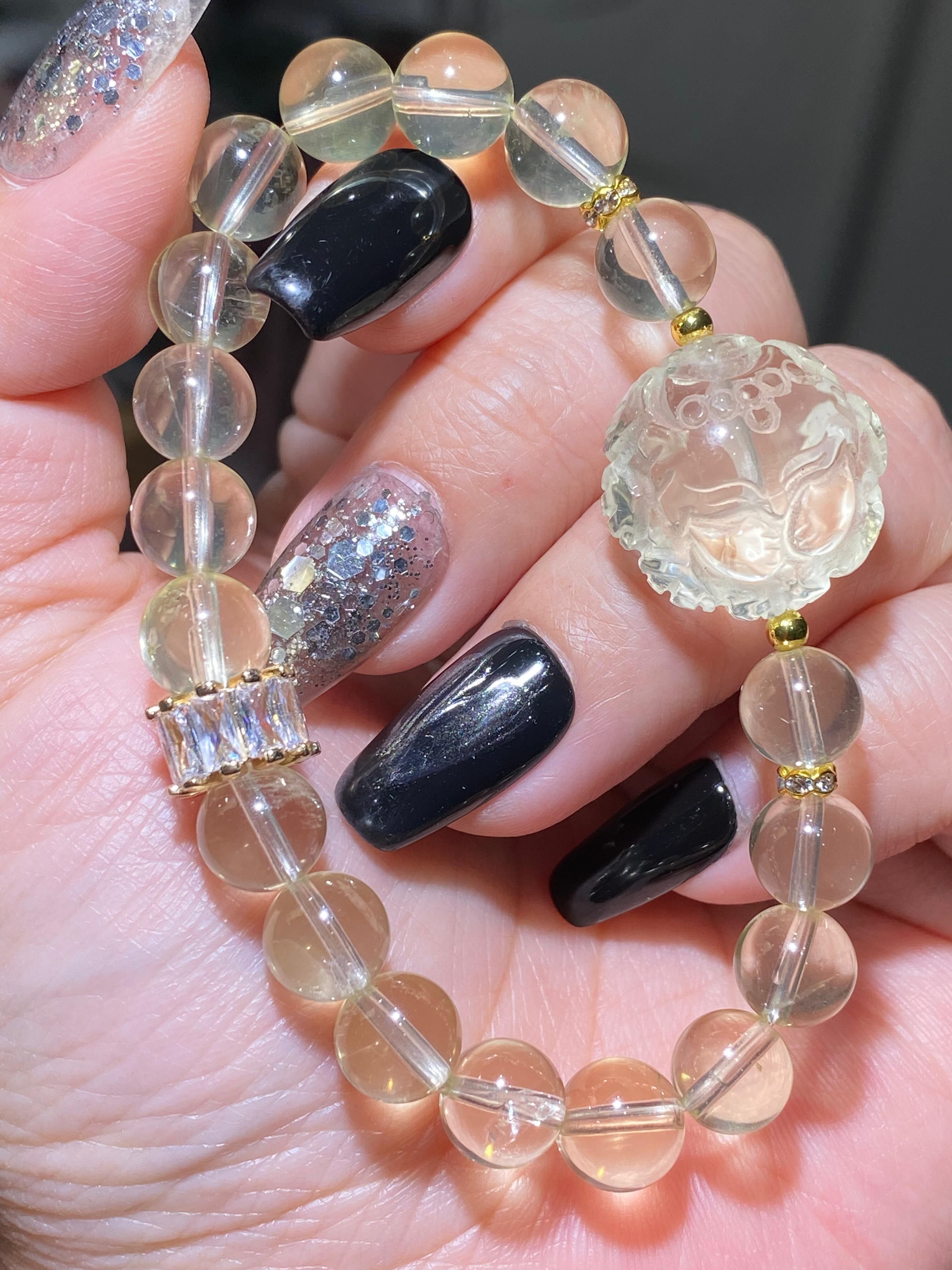 8.5-8.8MM黃水晶荷花狐手串