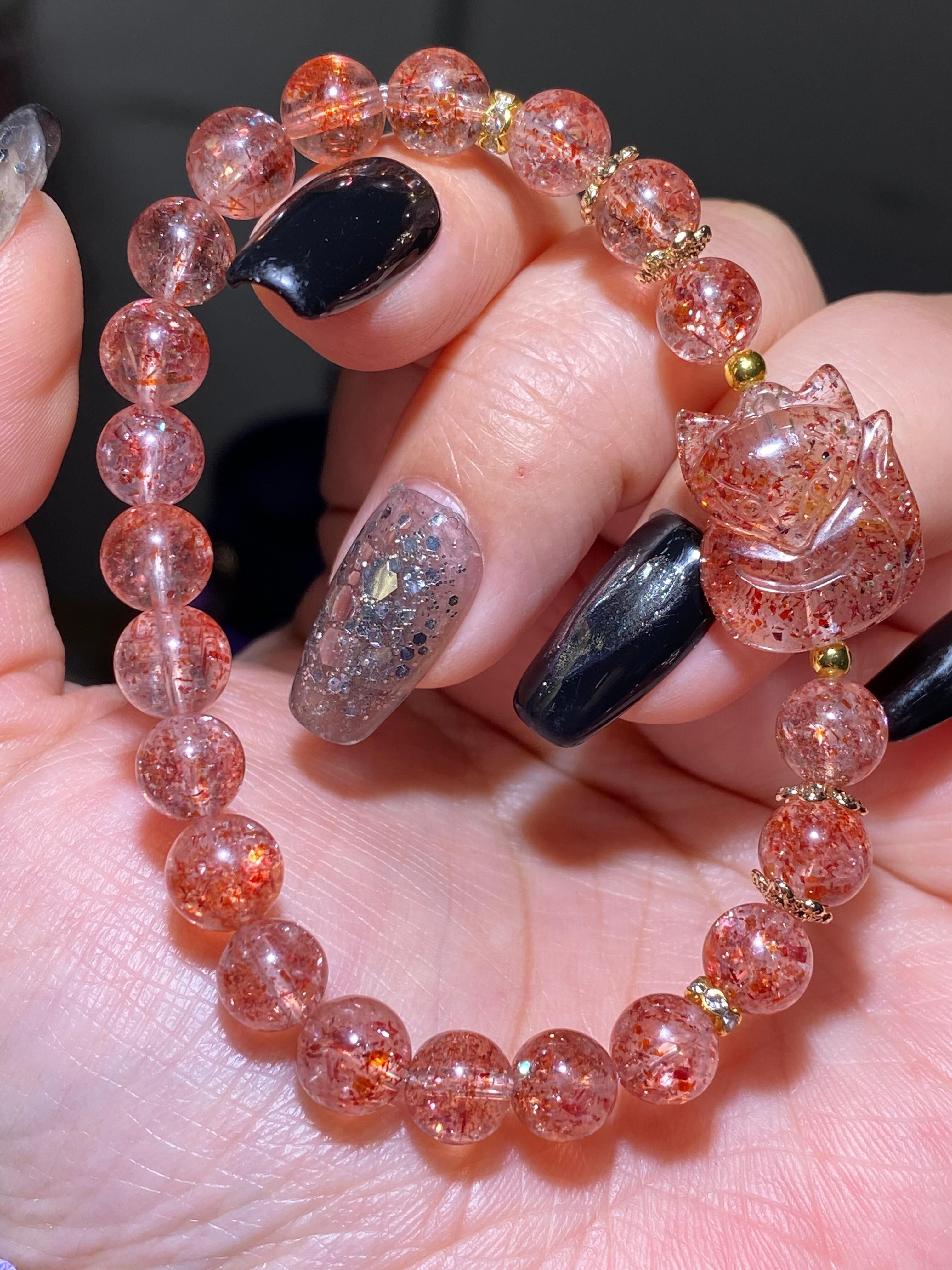 7.3-7.5MM高質橙紅金草莓超七配小狐仙