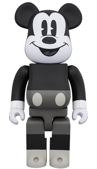 BEARBRICK MICKEY MOUSE & MINNIE MOUSE (B&W Ver.) 400% SET OF 2