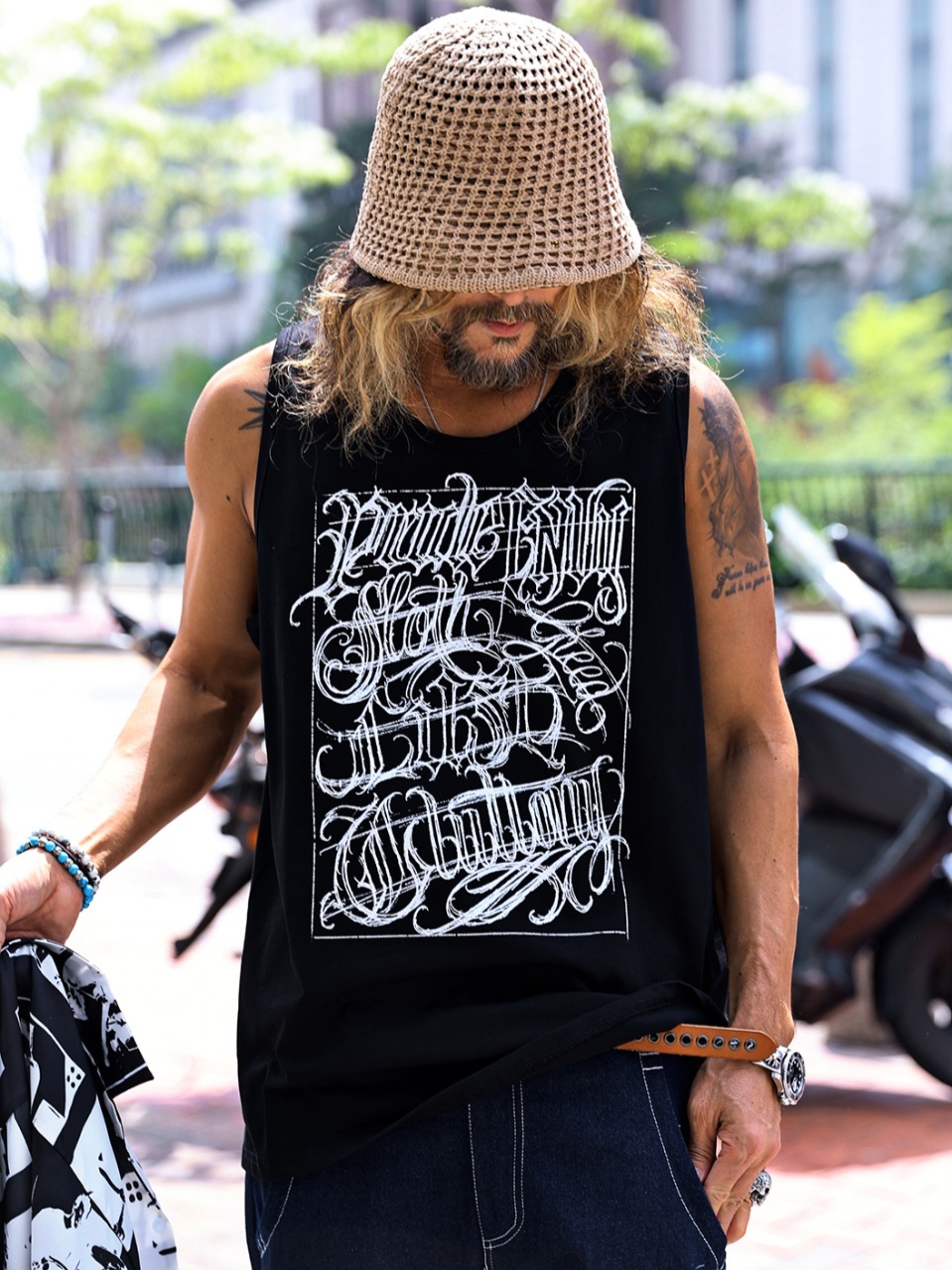 舊刻字印刷背心