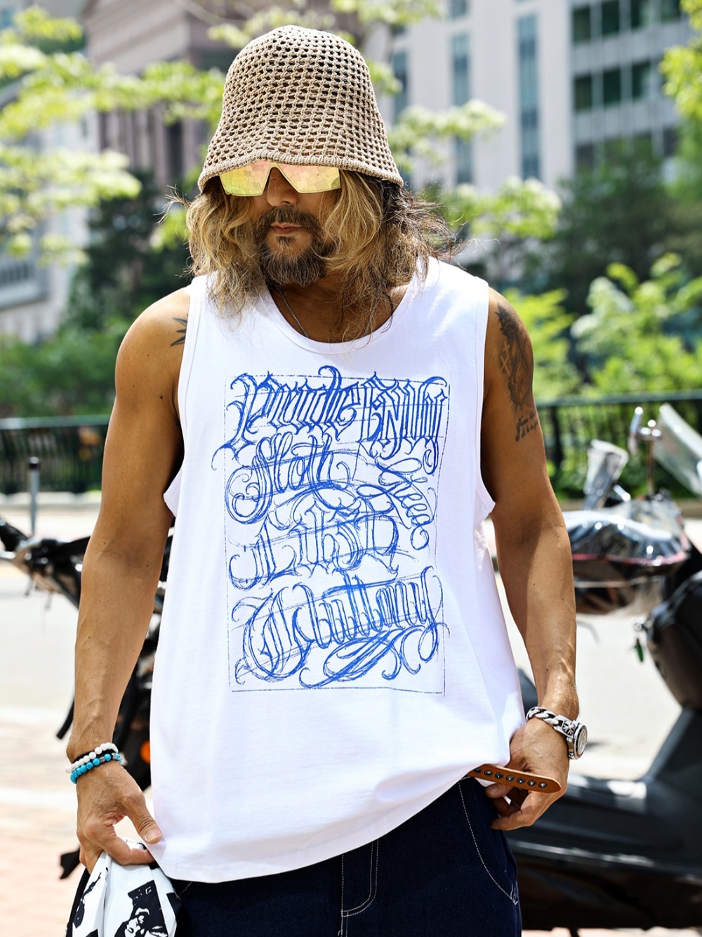 舊刻字印刷背心