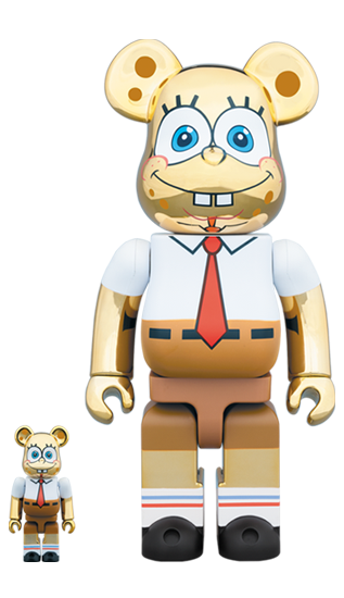 BEARBRICK SPONGEBOB GOLD CHROME Ver. 100% & 400%